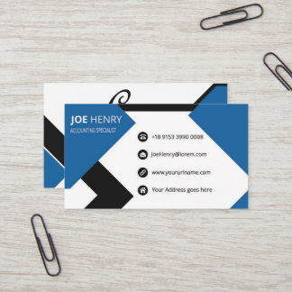 Accountant CPA Blue and White Business Card
