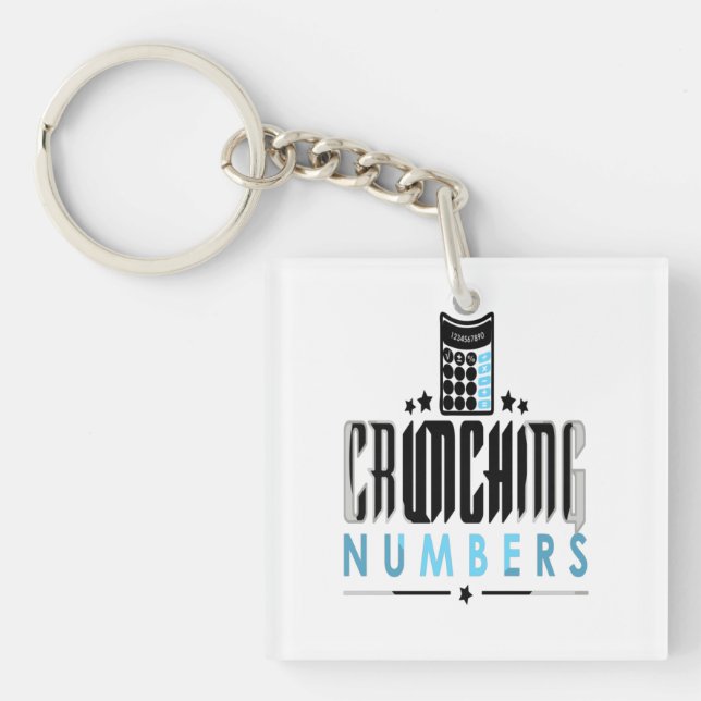 Accountant - Crunching Numbers Keychain (Front)