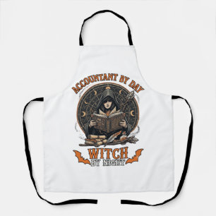 Accountant Day Witch Night Halloween Magic Book_1 Apron