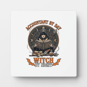 Accountant Day Witch Night Halloween Magic Book_1 Plaque