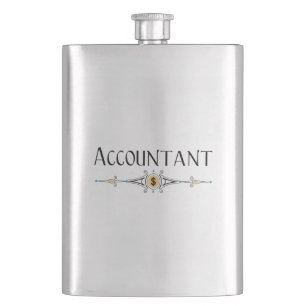Accountant Decorative Line Hip Flask