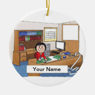 Accountant - Female Ceramic Ornament