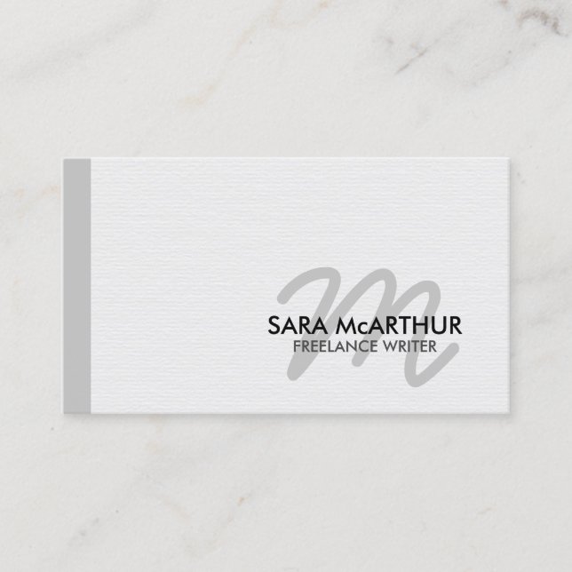 Accountant Finance Monogram Business Card (Front)