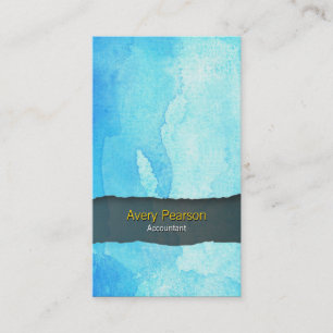Accountant Finance Services Blue Watercolor Wash Business Card