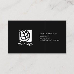 Accountant Financial Services Black Elegant Business Card