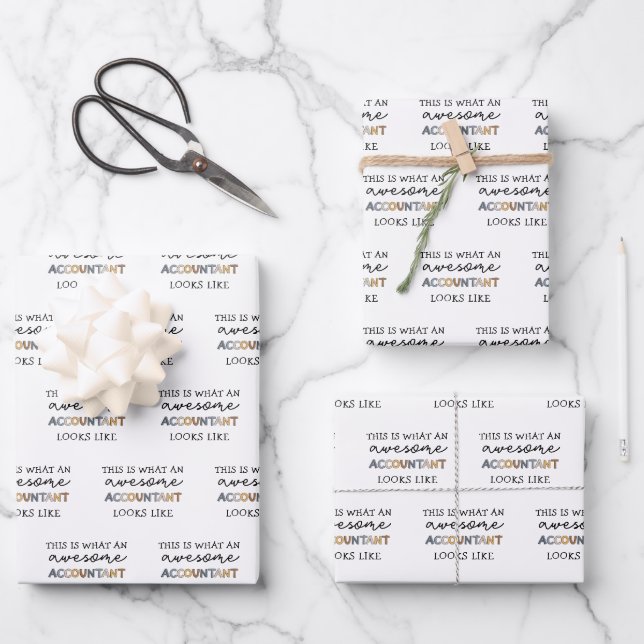 Accountant Funny Awesome Accountant CPA Gift Wrapping Paper Sheet (Front)