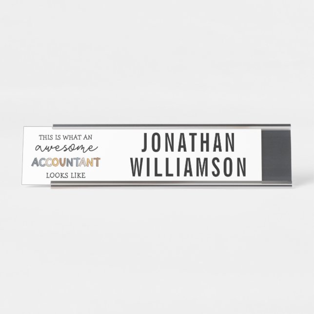 Accountant Funny Awesome CPA Accounting Desk Name Plate (Front)