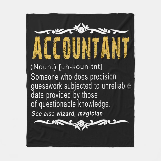 Accountant Funny Definition Custom Gift Fleece Blanket (Front)