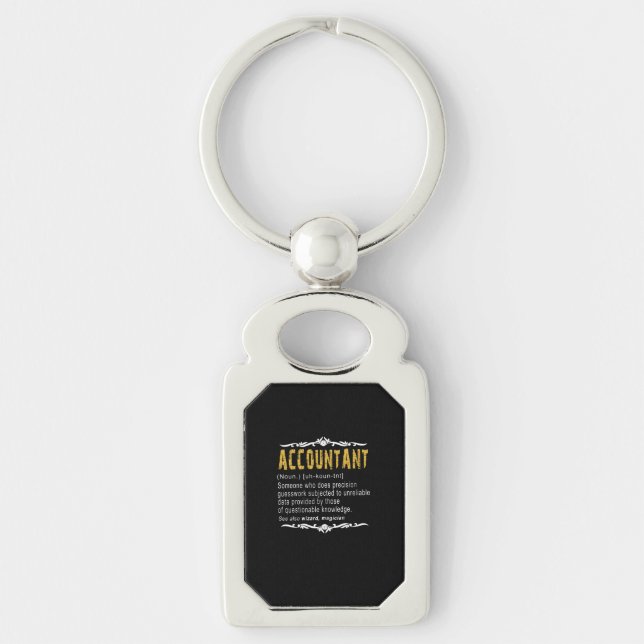 Accountant Funny Definition Custom Gift Keychain (Front)