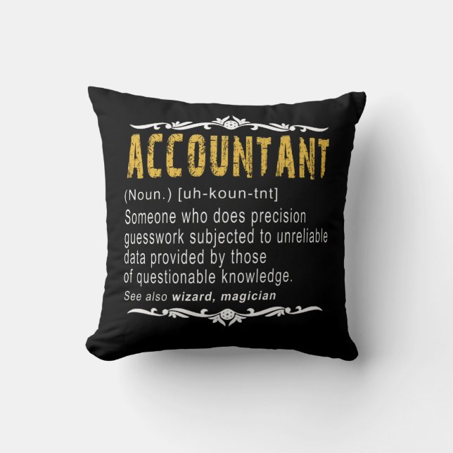 Accountant Funny Definition Custom Gift Throw Pillow (Front)