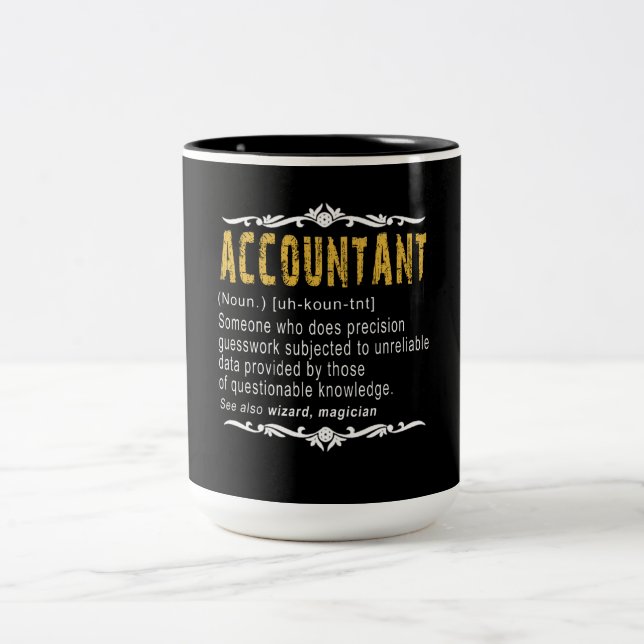Accountant Funny Definition Custom Gift Two-Tone Coffee Mug (Center)