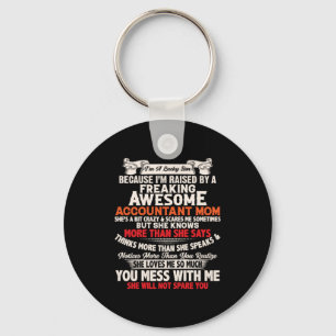 Accountant Gift Awesome Accountant Mom Keychain
