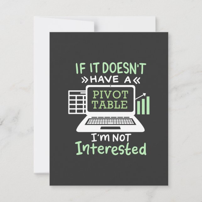Accountant Have A Pivot Table Thank You Card (Front)