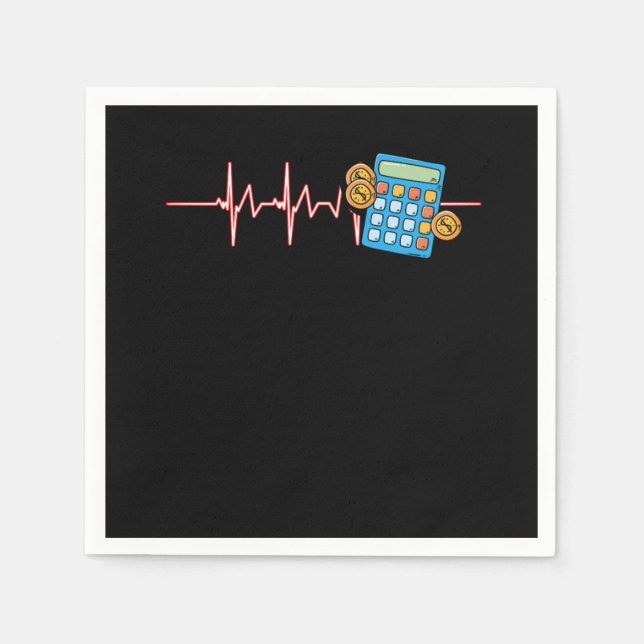 Accountant Heartbeat Accounting Practitioner Profe Napkin (Front)