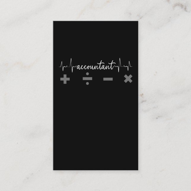 Accountant Heartbeat Humour CPA Bookkeeping Business Card (Front)