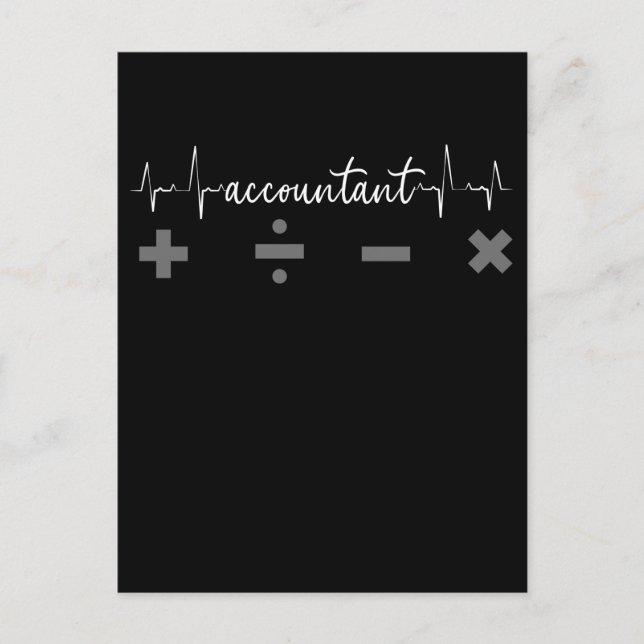 Accountant Heartbeat Humour CPA Bookkeeping Postcard (Front)