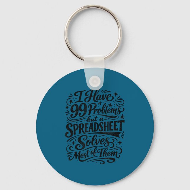 Accountant humour spreadsheet data analyst keychain (Front)
