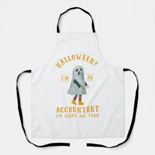 Accountant I_m Scary All Year CPA Halloween Accoun Apron
