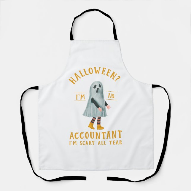 Accountant I_m Scary All Year CPA Halloween Accoun Apron (Front)