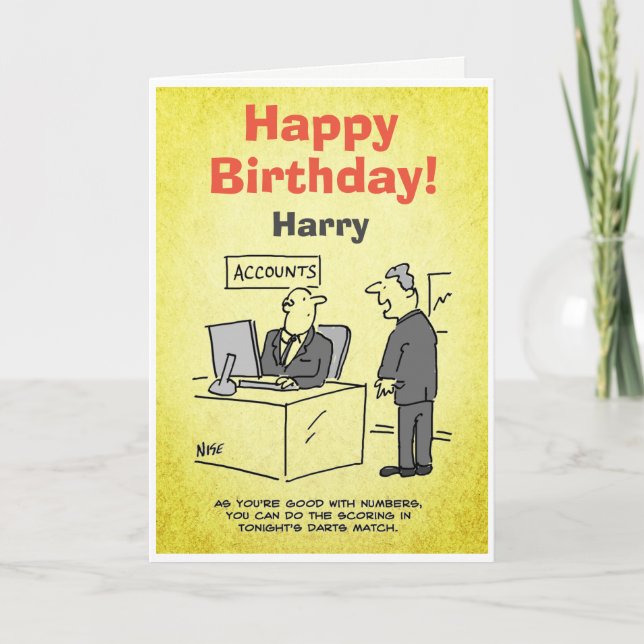 Accountant Invited to Score a Darts Match Thank You Card (Front)