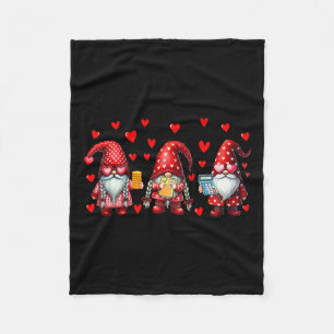 Accountant Job Team Three Gnomes Valentine's Day C Fleece Blanket