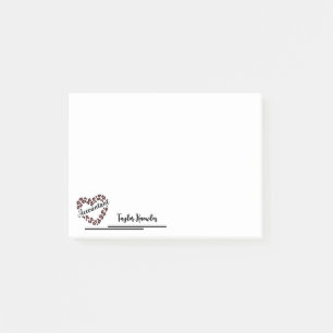 Accountant Leopard Heart Frame White 4"x3" Post-it Notes