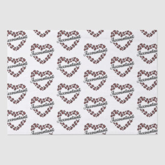 Accountant Leopard Heart Frame White Tissue Paper