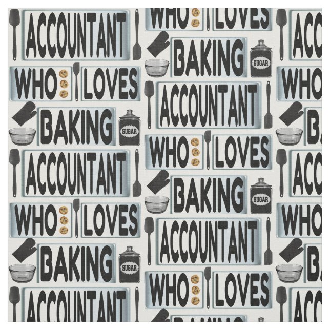 Accountant Loves Baking Fabric (Swatch)