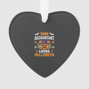 Accountant Loves Halloween Pumpkin Bookkeeper Desi Ornament