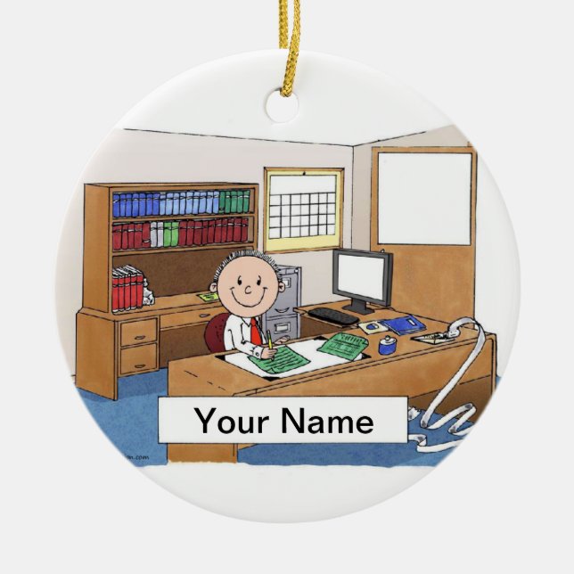 Accountant - Male Ceramic Ornament (Front)