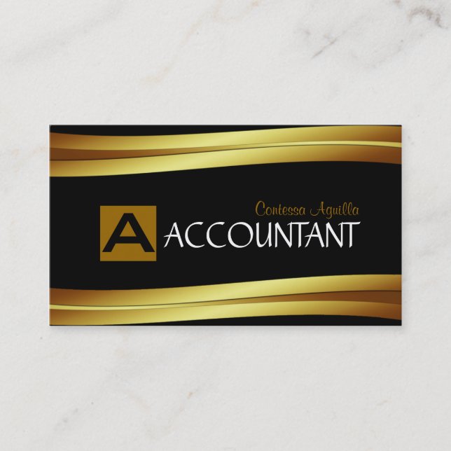 Accountant Monogram Business Card (Front)