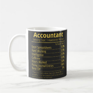 accountant nutrition fact, nutrition facts coffee mug