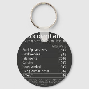 Accountant Nutrition Fact, Nutrition Facts Keychain