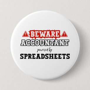 Accountant Powered By Spreadsheet   Accounting 3 Inch Round Button