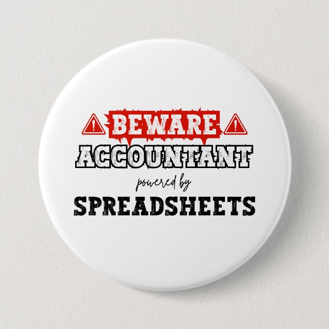 Accountant Powered By Spreadsheet | Accounting 3 Inch Round Button (Front)