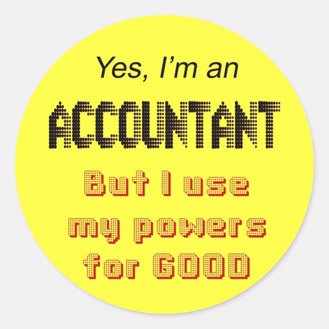 Accountant Powers Funny Office Humour Stickers (Front)