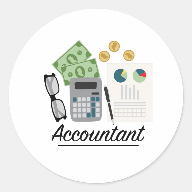 Accountant Profession Classic Round Sticker (Front)
