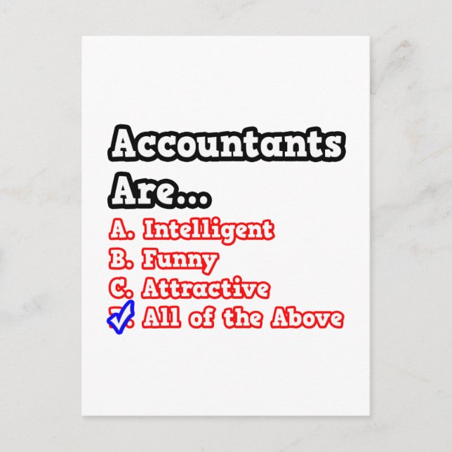 Accountant Quiz...Joke Postcard (Front)