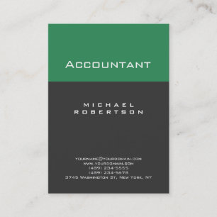 Accountant Sea Green Grey Chubby Business Card