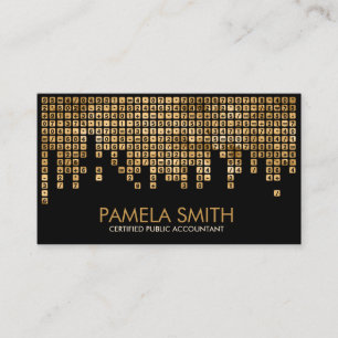 Accountant Services - Gold Numbers Buttons  Business Card