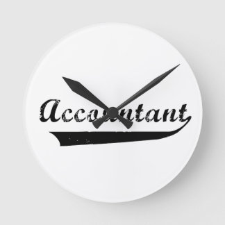Accountant Sports Style Text Round Clock