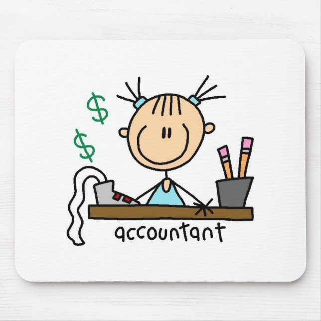Accountant Stick Figure Mousepad (Front)