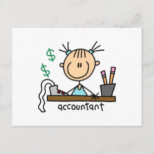 Accountant Stick Figure Postcard