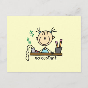 Accountant Stick Figure Postcard