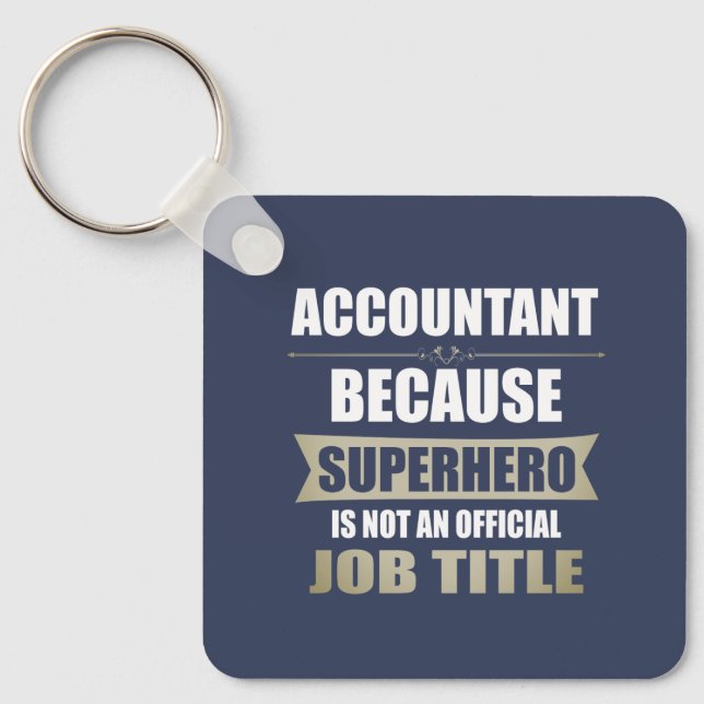 Accountant Superhero Novelty Keychain (Front)