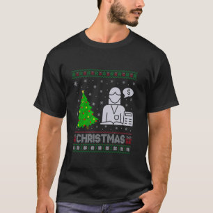 Accountant Xmas Tree Lighting Ugly Christmas Sweat T-Shirt