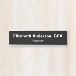 Accountant's Name and Job Title Black Office Door Sign