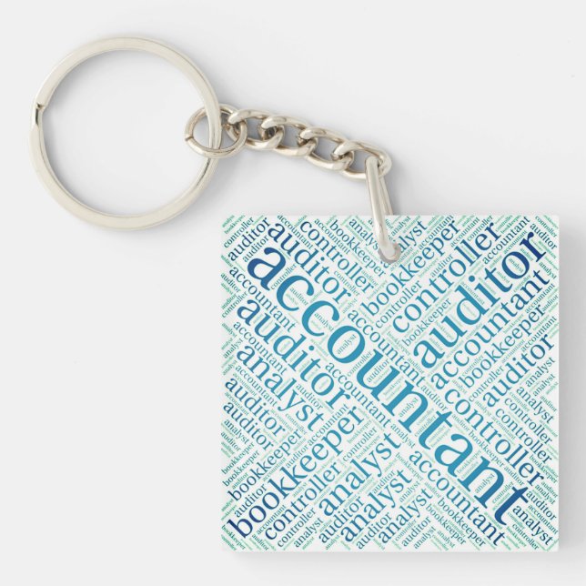 "Accountants' Word Cloud" Keychain (Front)