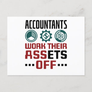 Accountants Work Their Assets Off CPA Accounting Postcard