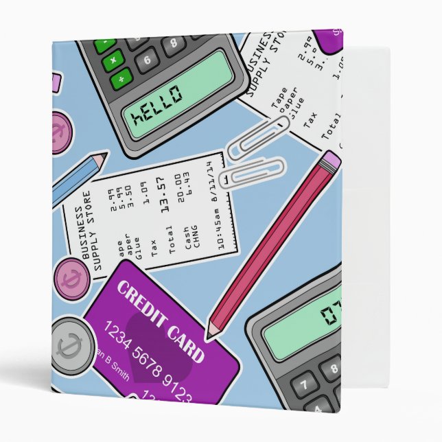 Accounting / Accountant Themed Pattern Binder (Front/Inside)